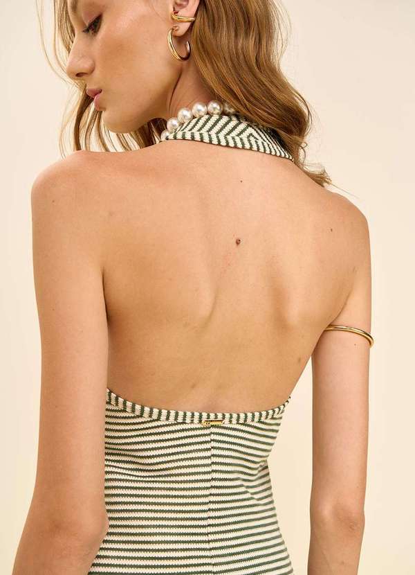 Zinco - Regata Zinco Ajustada Decote V Padrão Verde Verde 3