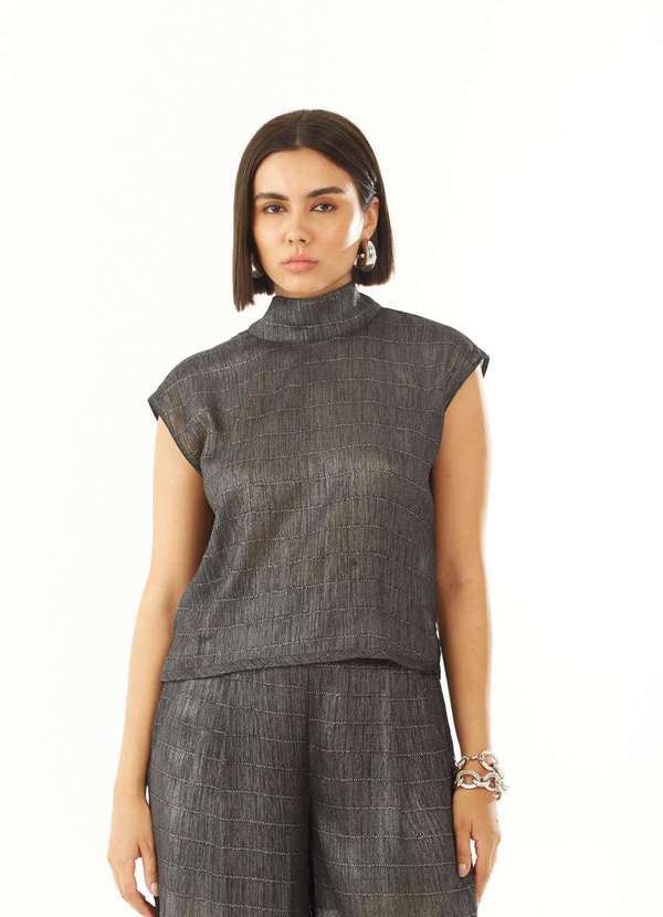 Zinco - Regata Zinco Ajustada Gola Alta Padrão Preto Preto 2