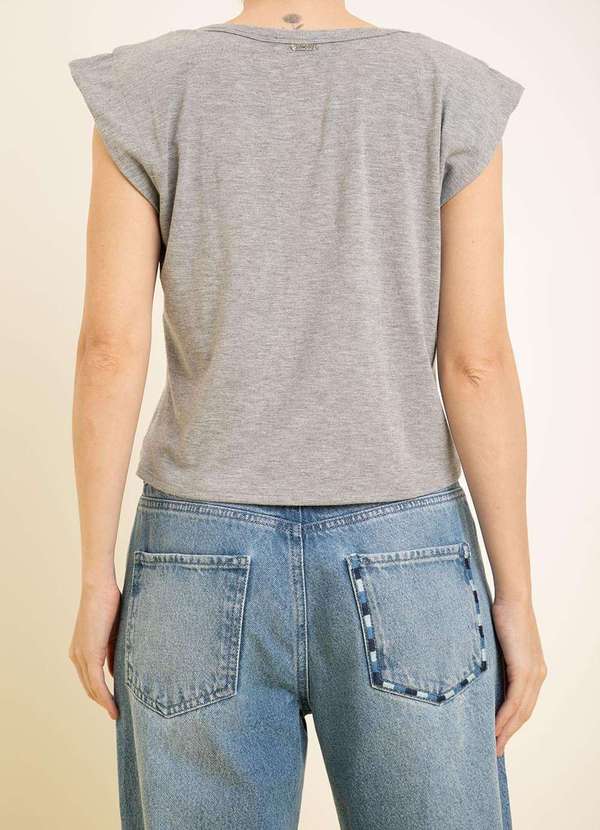 Zinco - Regata Zinco Solta Decote Careca Padrão Cinza Cinza 3