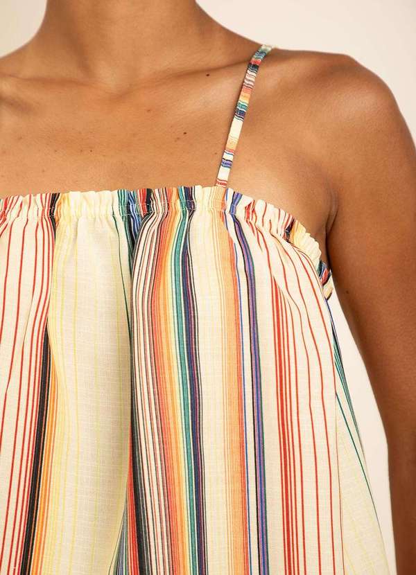 Zinco - Regata Zinco Solta Decote Quadrado Padrão Amarelo Amarelo 3