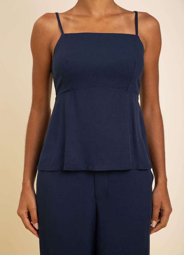 Zinco - Regata Zinco Solta Decote Quadrado Padrão Azul Azul 2