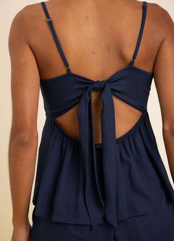 Zinco - Regata Zinco Solta Decote Quadrado Padrão Azul Azul 3