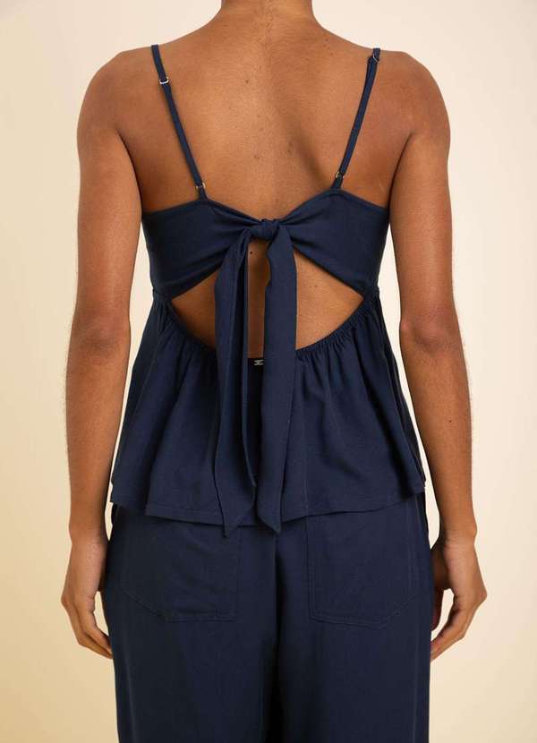 Zinco - Regata Zinco Solta Decote Quadrado Padrão Azul Azul 4