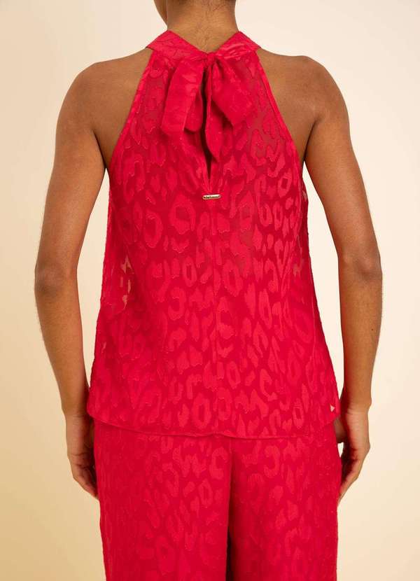 Zinco - Regata Zinco Solta Gola Alta Padrão Rosa Rosa