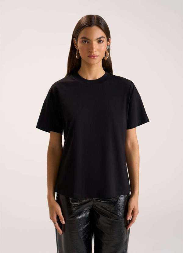 Zinco - T-Shirt Lebôh Decote Redondo Básica Preto Preto 2