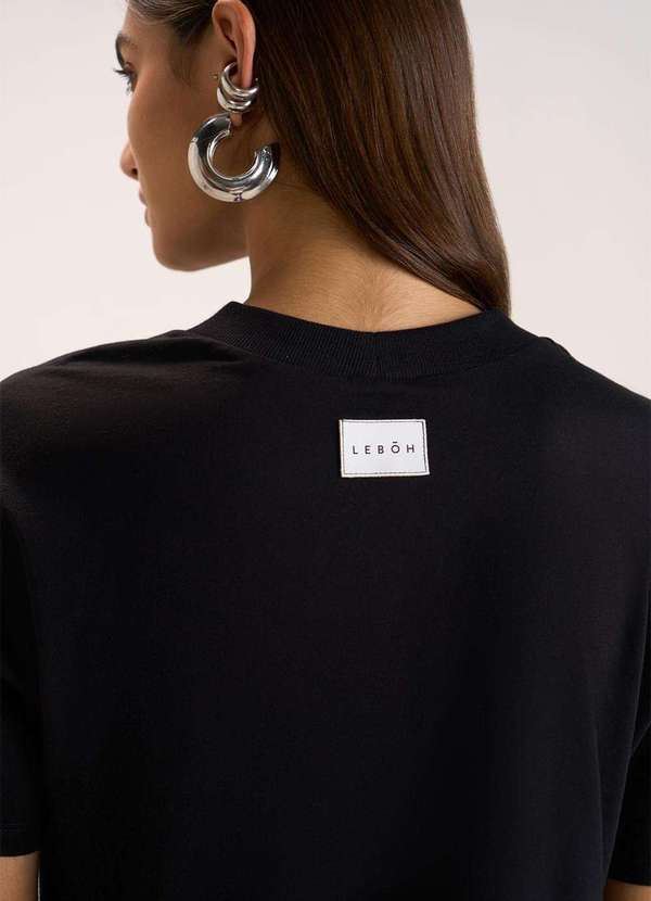 Zinco - T-Shirt Lebôh Decote Redondo Básica Preto Preto 3