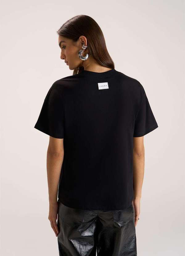 Zinco - T-Shirt Lebôh Decote Redondo Básica Preto Preto 4