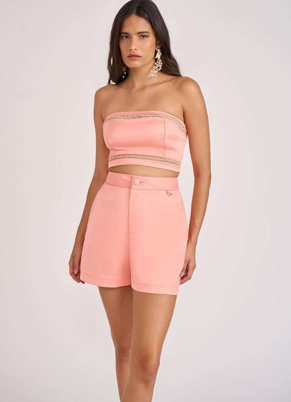 Zinco - Top Zinco Alfaiataria Tomara que Caia com Lastex Cru Nude