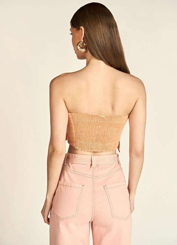 Zinco - Top Zinco Cropped Tomara que Caia com Babados Laranja Laranja 3