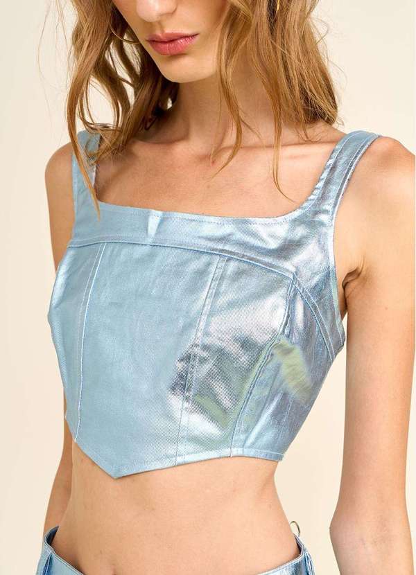 Zinco - Top Zinco Decote Reto Alça Larga Azul Azul 4