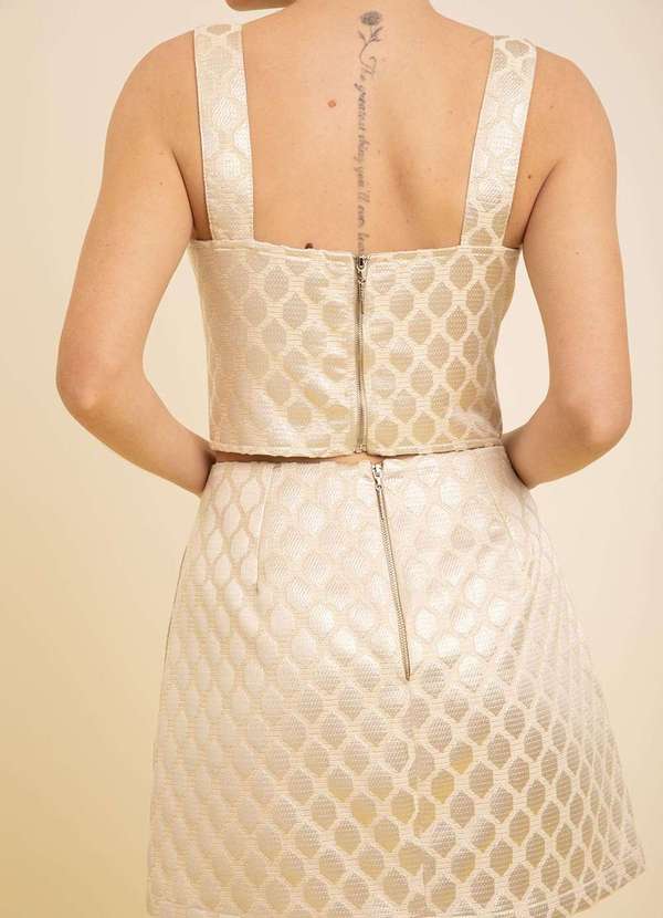 Zinco - Top Zinco Decote Reto Alça Larga Off White Branco 3