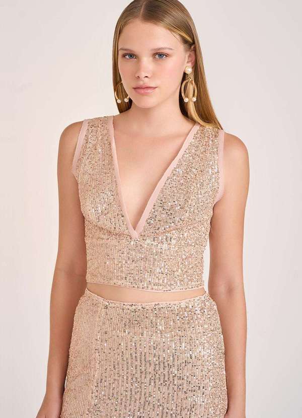 Zinco - Top Zinco Decote V Alça Larga Rosa Rosa 2