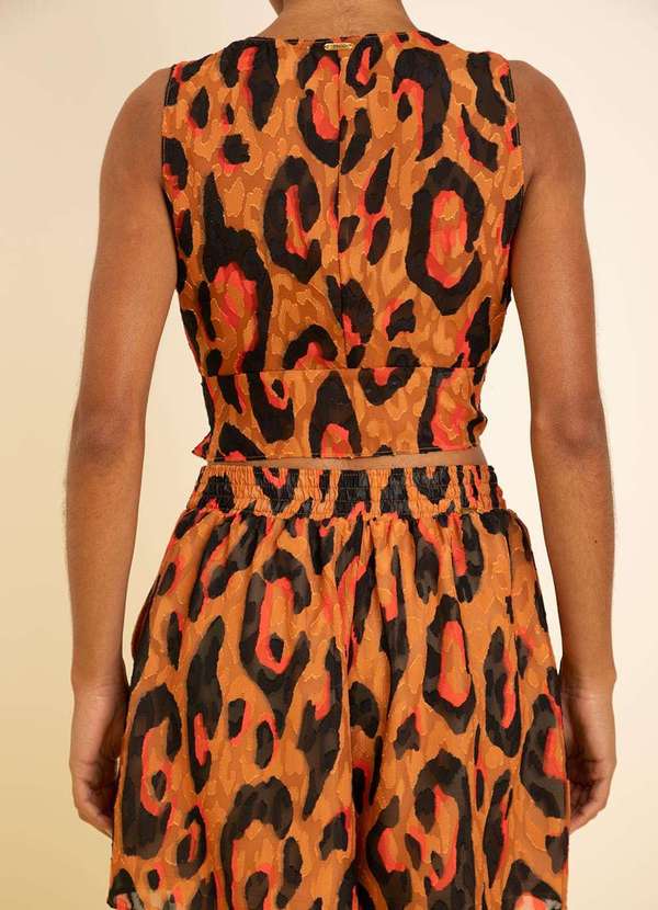 Zinco - Top Zinco Decote V sem Alça Marrom Marrom 3