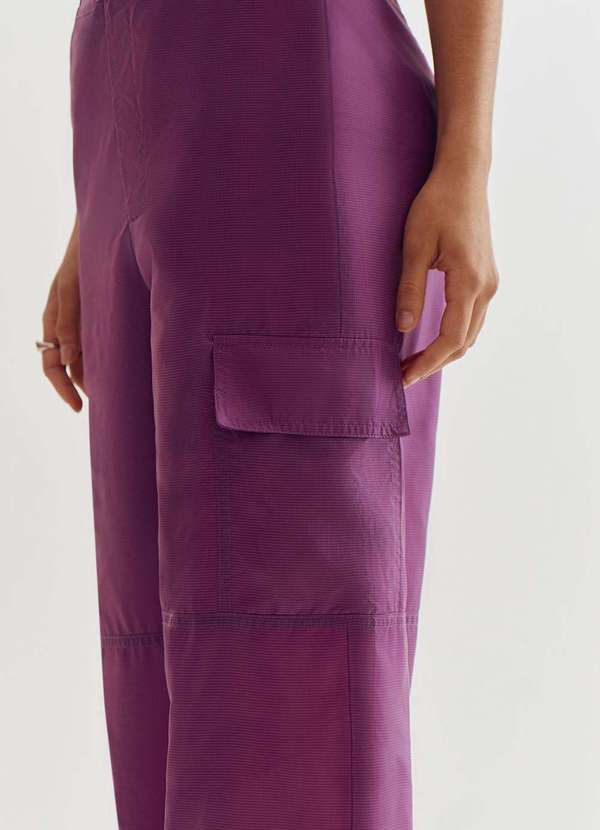 Zinco - Calca Lebôh Reta Cós Alto Bolso Lateral Roxo Roxo 3