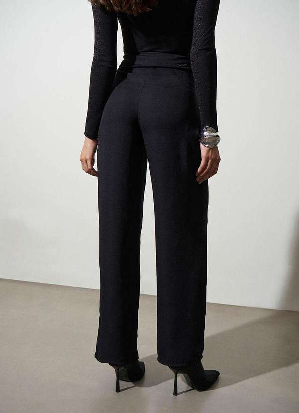 Zinco - Calca Lebôh Reta Cós Alto com Recorte Preto Preto 4