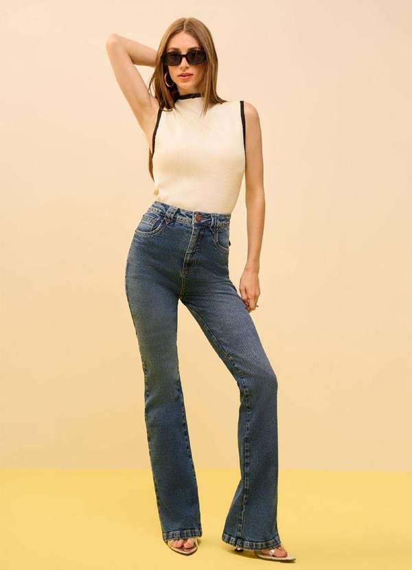 Zinco - Calça Zinco Boot Cut Alta Azul Azul