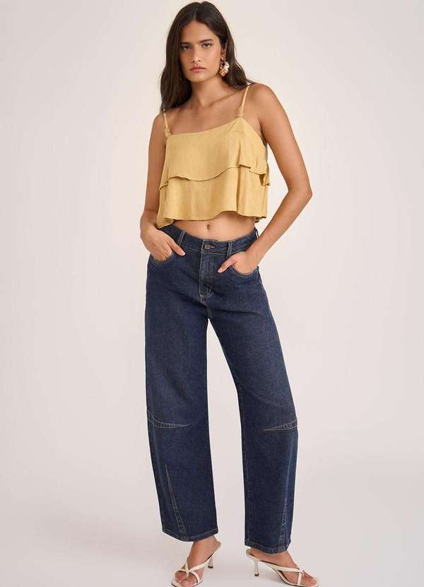 Zinco - Calça Zinco Cenoura Alta Azul Azul