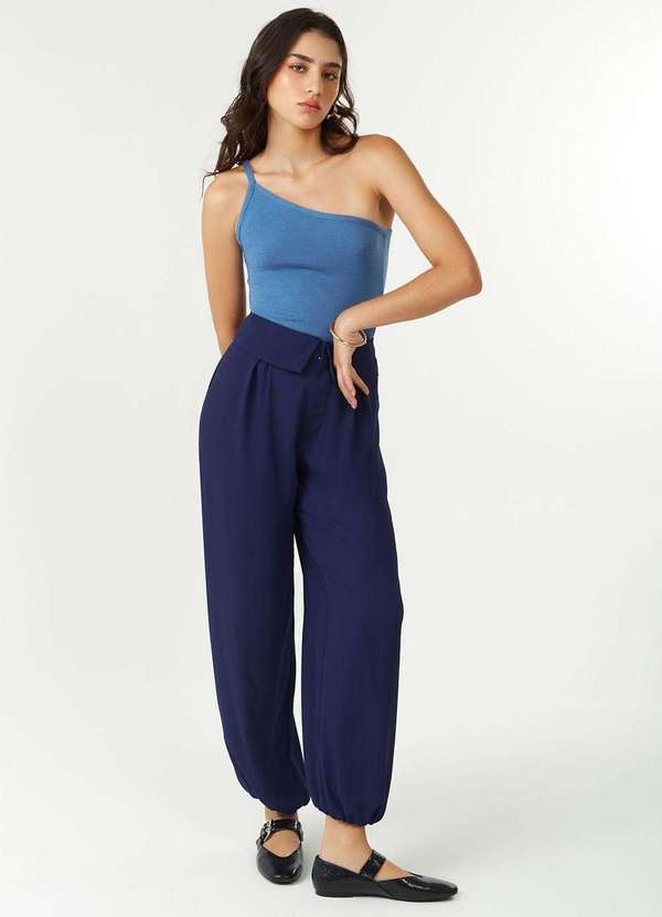 Zinco - Calça Zinco Cenoura Alta Azul Azul