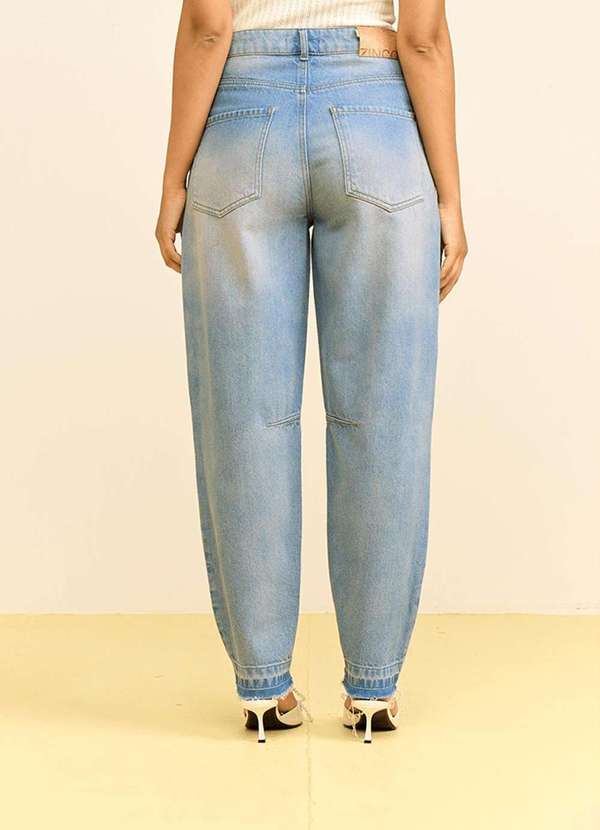 Zinco - Calça Zinco Cenoura Alta Azul Azul