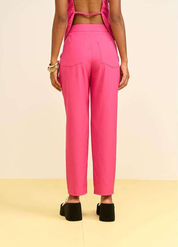 Zinco - Calça Zinco Cenoura Alta Rosa Rosa