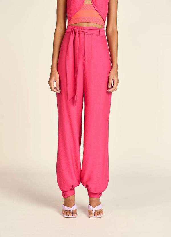 Zinco - Calça Zinco Jogger Cós Alto com Faixa Pink Rosa