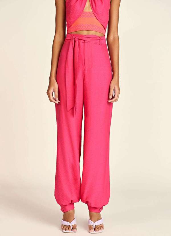 Zinco - Calça Zinco Jogger Cós Alto com Faixa Pink Rosa 2