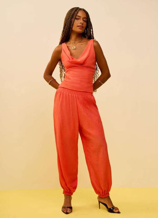 Zinco - Calça Zinco Jogging Alta Laranja Laranja