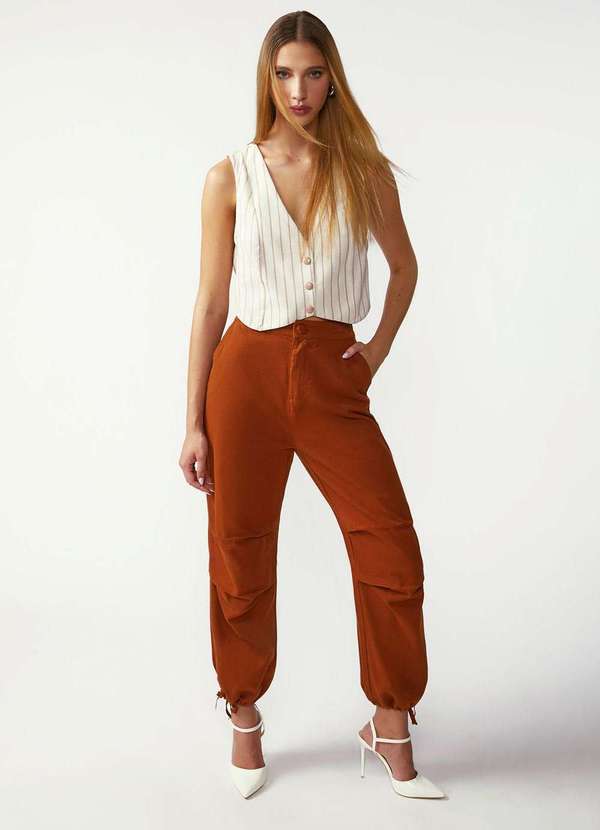 Zinco - Calça Zinco Jogging Alta Marrom Marrom