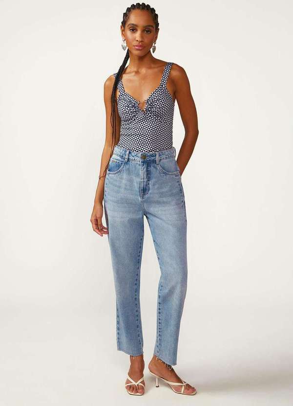 Zinco - Calça Zinco Mom Alta Azul Azul