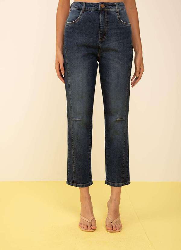 Zinco - Calça Zinco Mom Alta Azul Azul