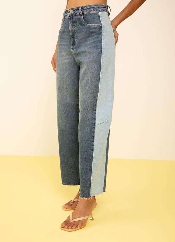 Zinco - Calça Zinco Mom Alta Azul Azul