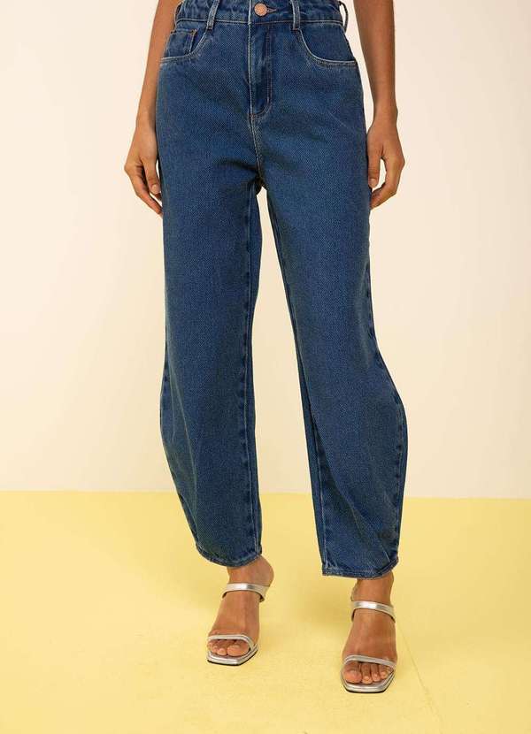 Zinco - Calça Zinco Mom Alta Azul Azul