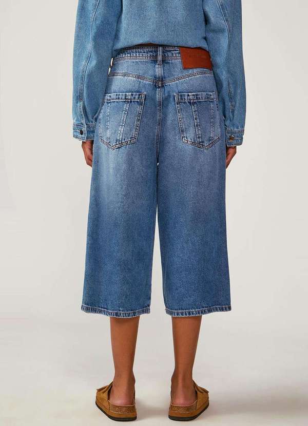 Zinco - Calça Zinco Pantacourt Alta Azul Azul 4