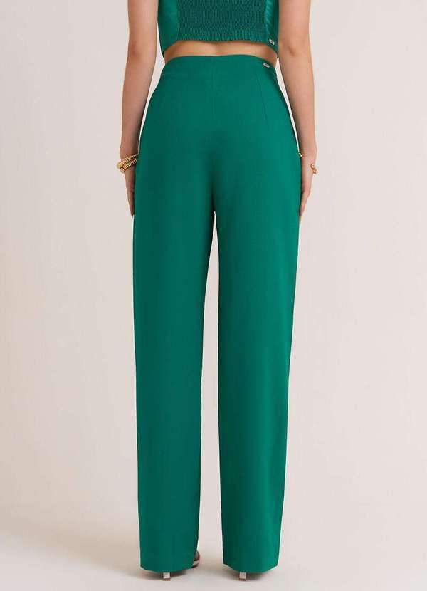 Zinco - Calça Zinco Pantacourt Cós Alto Detalhe Ilhós Verde Verde 3