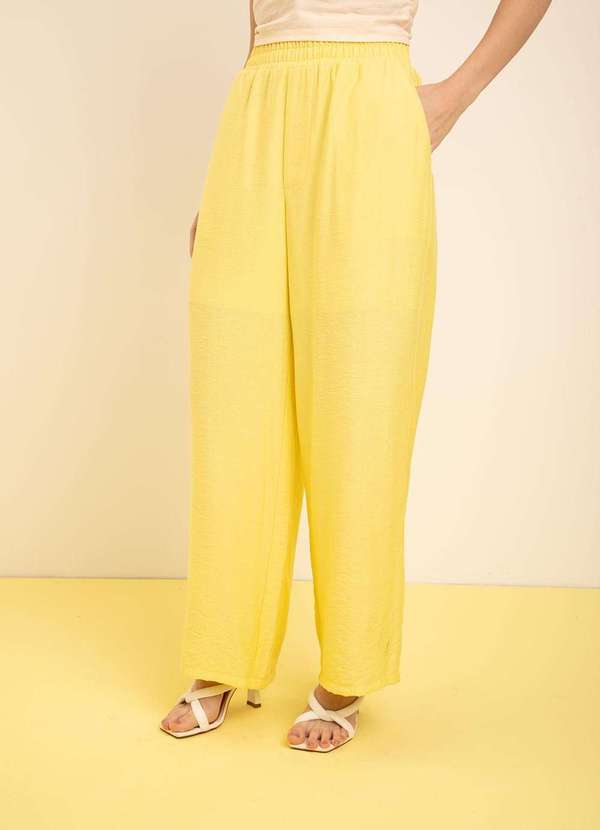 Zinco - Calça Zinco Pantalona Alta Amarelo Amarelo 3