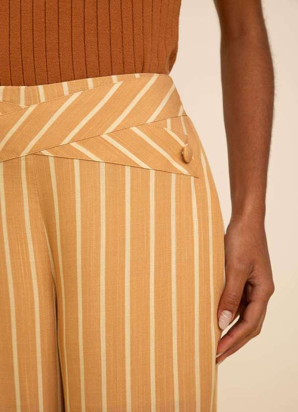 Zinco - Calça Zinco Pantalona Alta Marrom Marrom 4