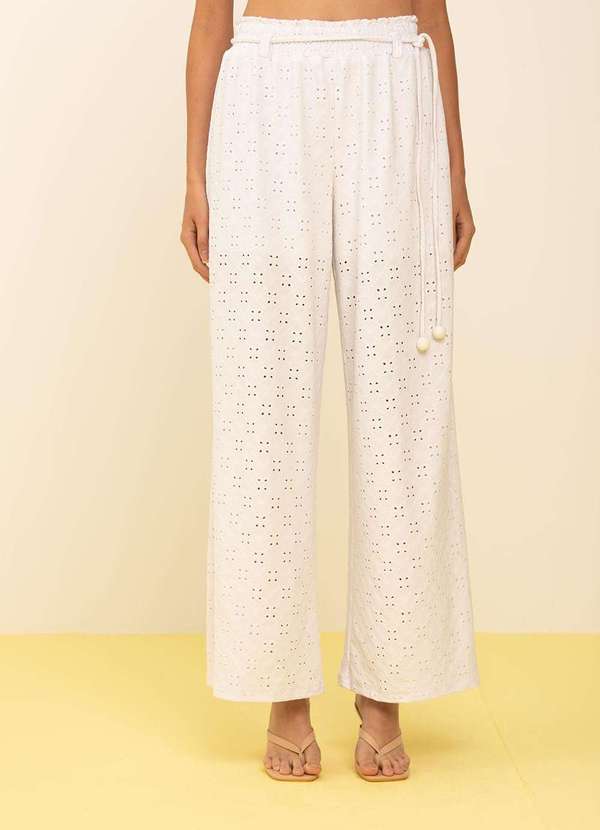 Zinco - Calça Zinco Pantalona Alta Off White Branco 2