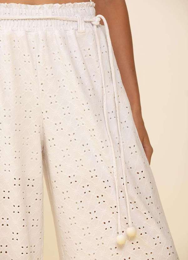 Zinco - Calça Zinco Pantalona Alta Off White Branco 3