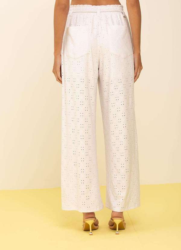 Zinco - Calça Zinco Pantalona Alta Off White Branco 4