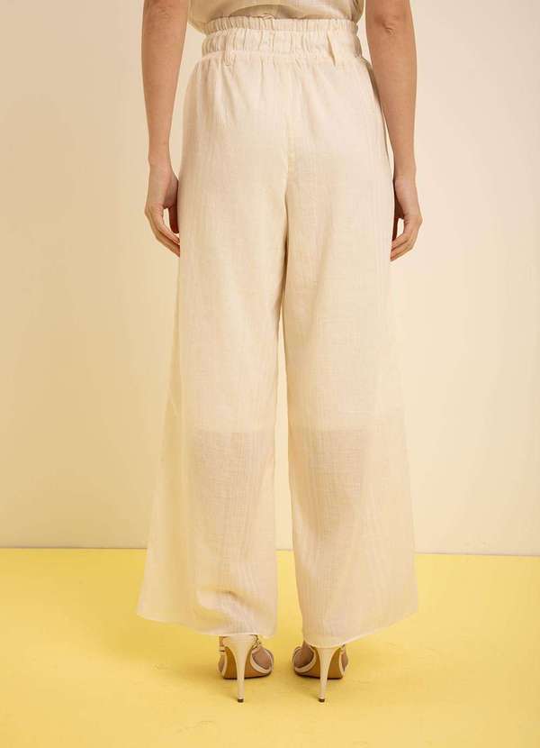 Zinco - Calça Zinco Pantalona Alta Off White Branco 3