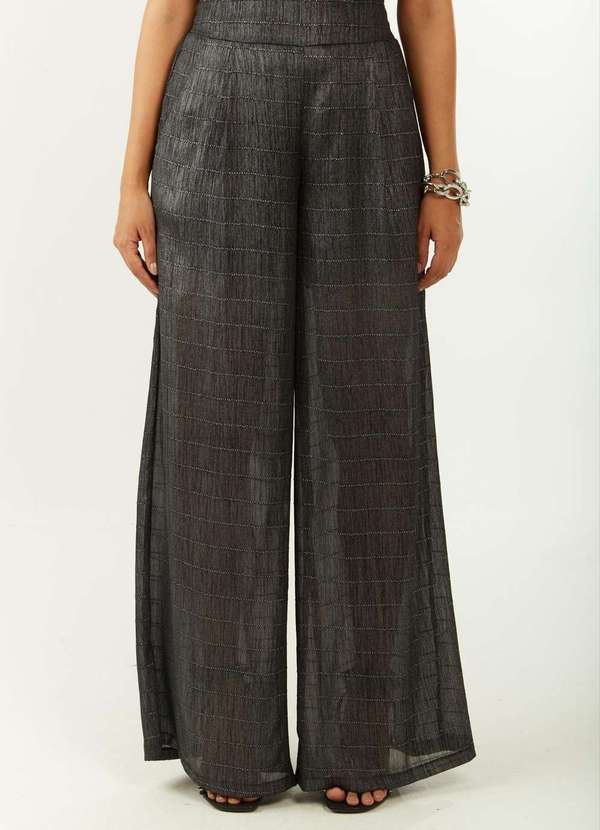 Zinco - Calça Zinco Pantalona Alta Preto Preto 2