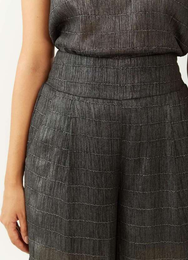 Zinco - Calça Zinco Pantalona Alta Preto Preto 3