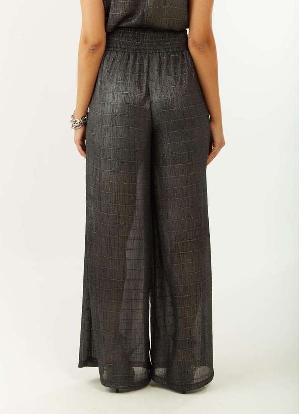 Zinco - Calça Zinco Pantalona Alta Preto Preto 4