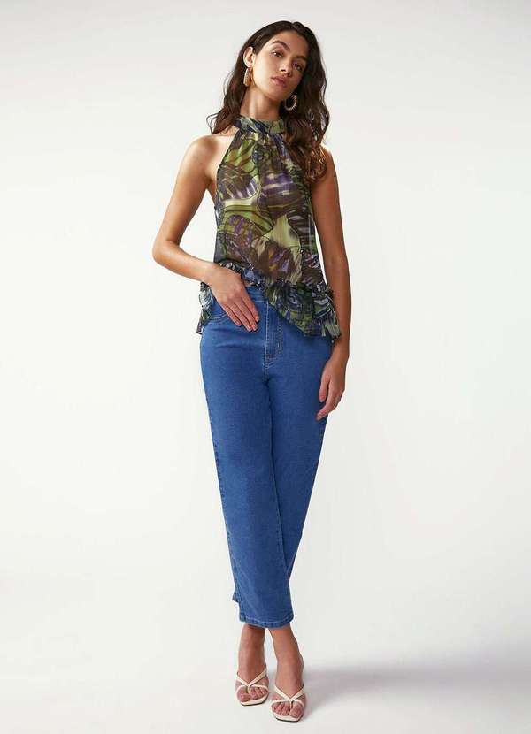 Zinco - Calça Zinco Reta Alta Azul Azul