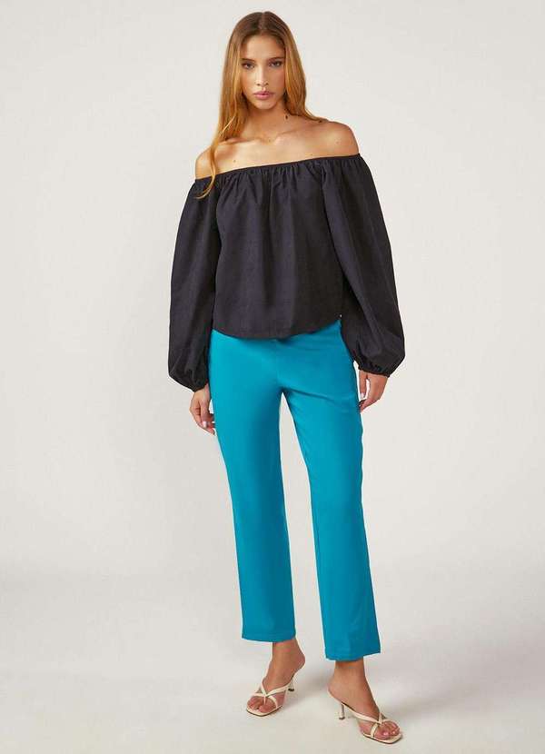 Zinco - Calça Zinco Reta Alta Azul Azul