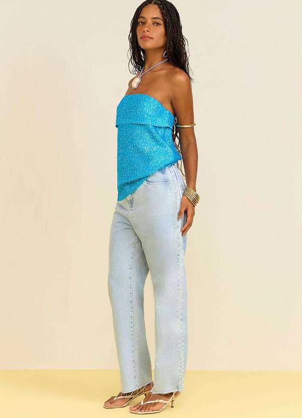 Zinco - Calça Zinco Reta Alta Azul Azul