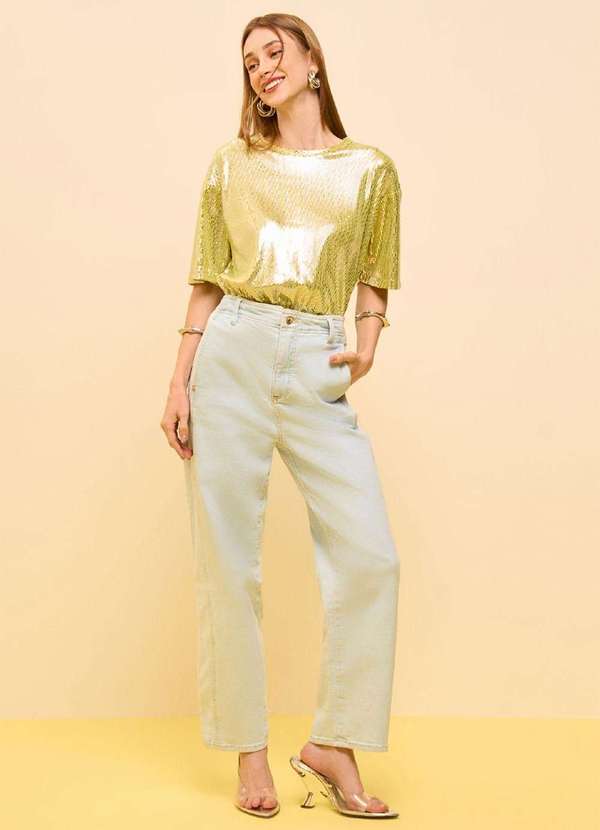 Zinco - Calça Zinco Reta Alta Azul Azul