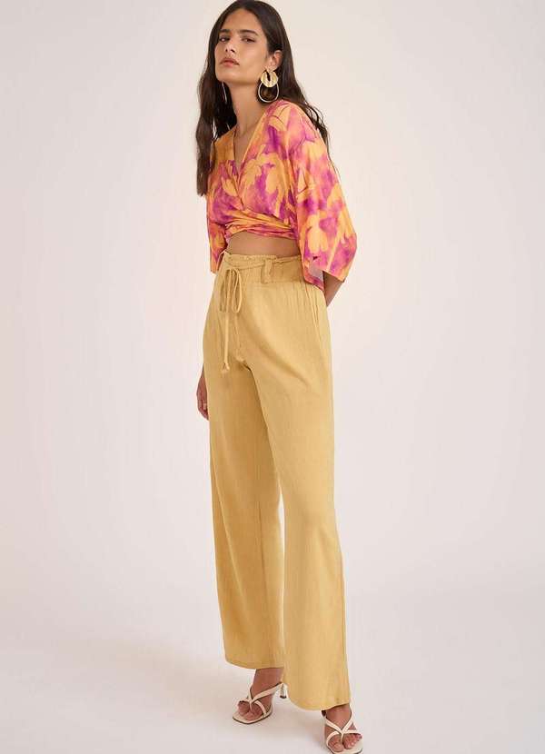 Zinco - Calça Zinco Reta Alta Bege Bege