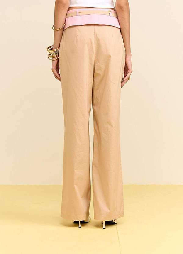 Zinco - Calça Zinco Reta Alta Bege Bege