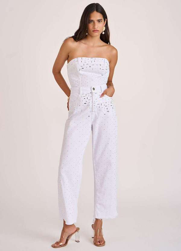 Zinco - Calça Zinco Reta Alta Branco Branco